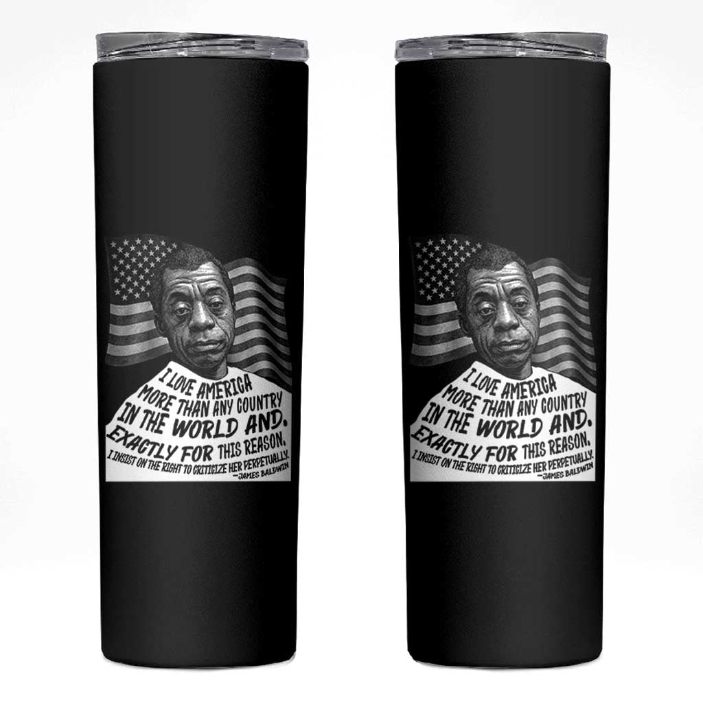 James Baldwin American Patriotic Skinny Tumbler I Love America More Than Any Country American Flag - Wonder Print Shop