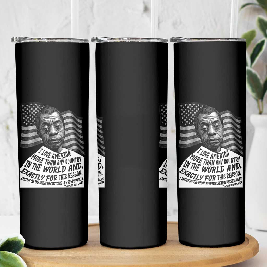 James Baldwin American Patriotic Skinny Tumbler I Love America More Than Any Country American Flag - Wonder Print Shop