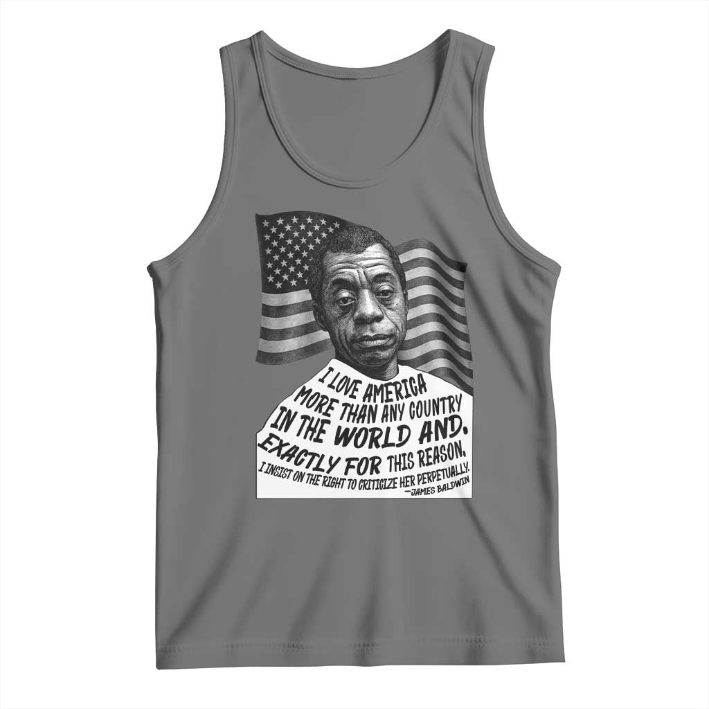 James Baldwin American Patriotic Tank Top I Love America More Than Any Country American Flag - Wonder Print Shop