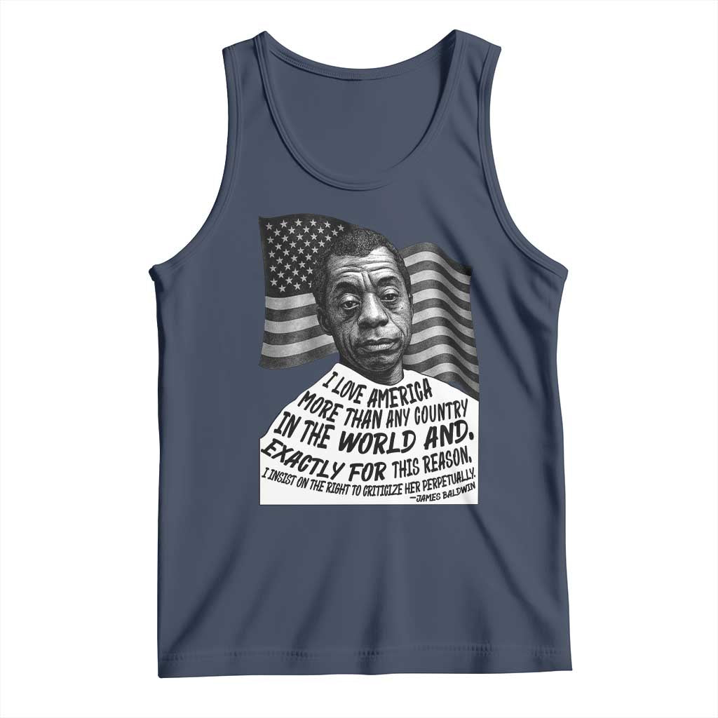 James Baldwin American Patriotic Tank Top I Love America More Than Any Country American Flag - Wonder Print Shop