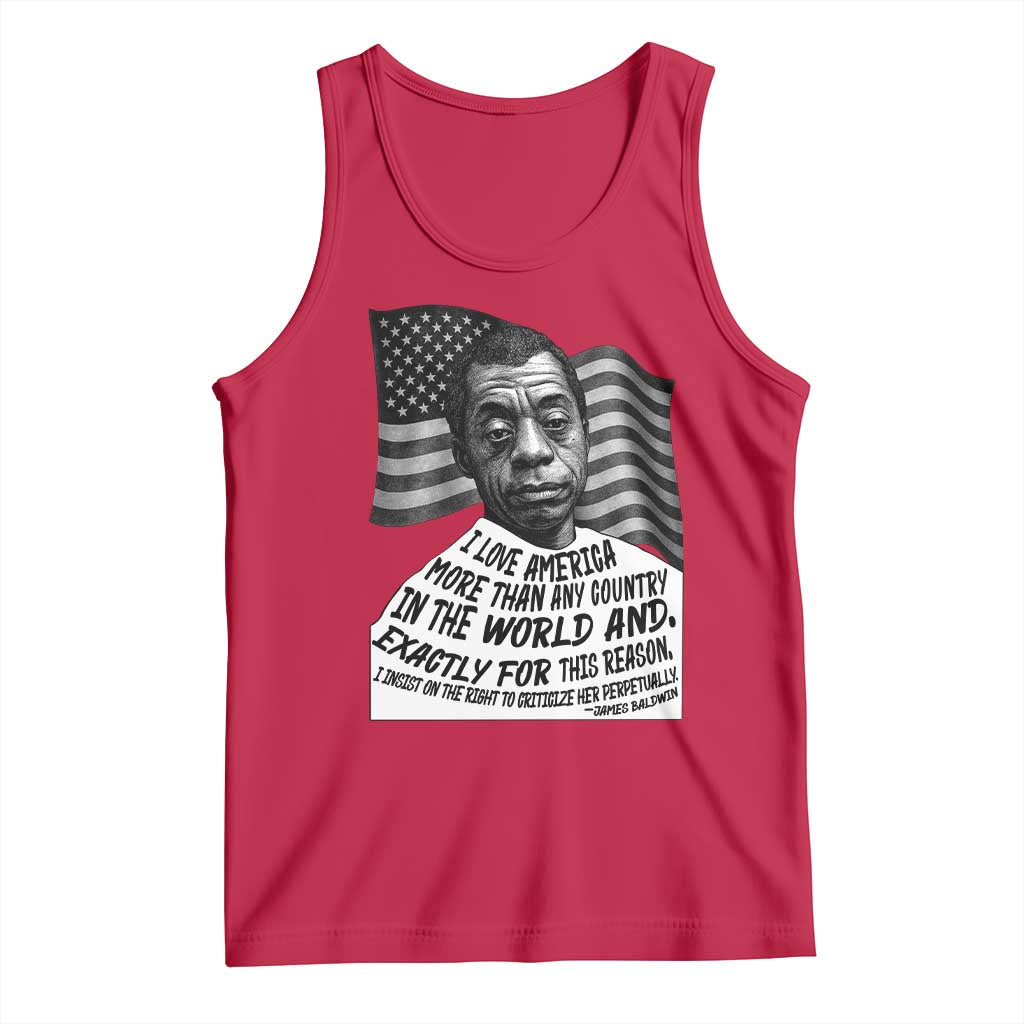 James Baldwin American Patriotic Tank Top I Love America More Than Any Country American Flag - Wonder Print Shop