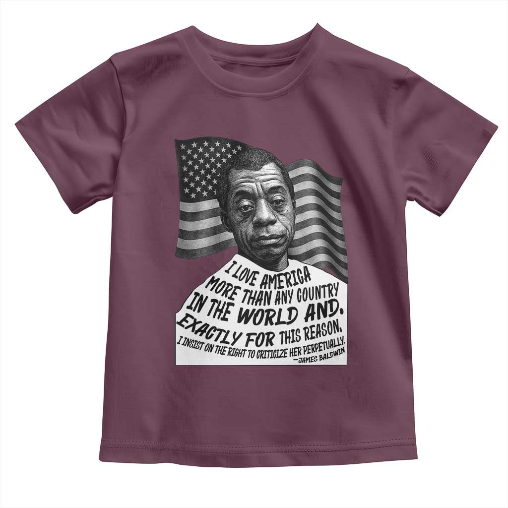 James Baldwin American Patriotic Toddler T Shirt I Love America More Than Any Country American Flag - Wonder Print Shop