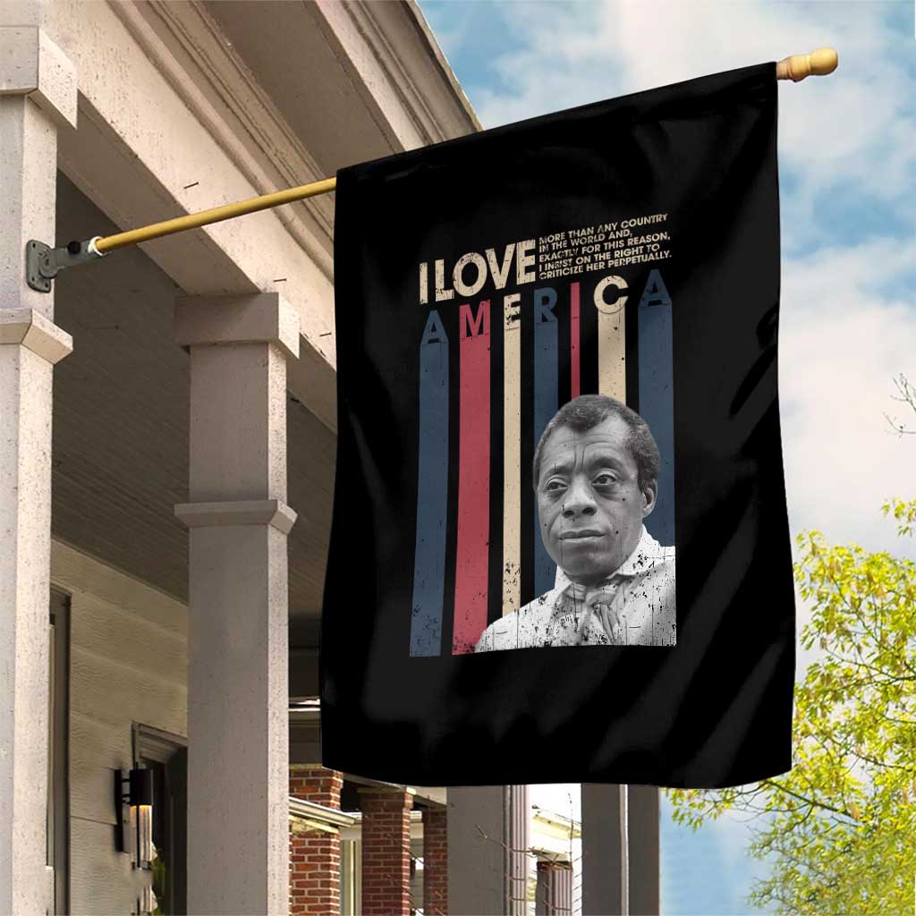 James Baldwin American Patriotic Garden Flag I Love America More Than Any Country Retro - Wonder Print Shop
