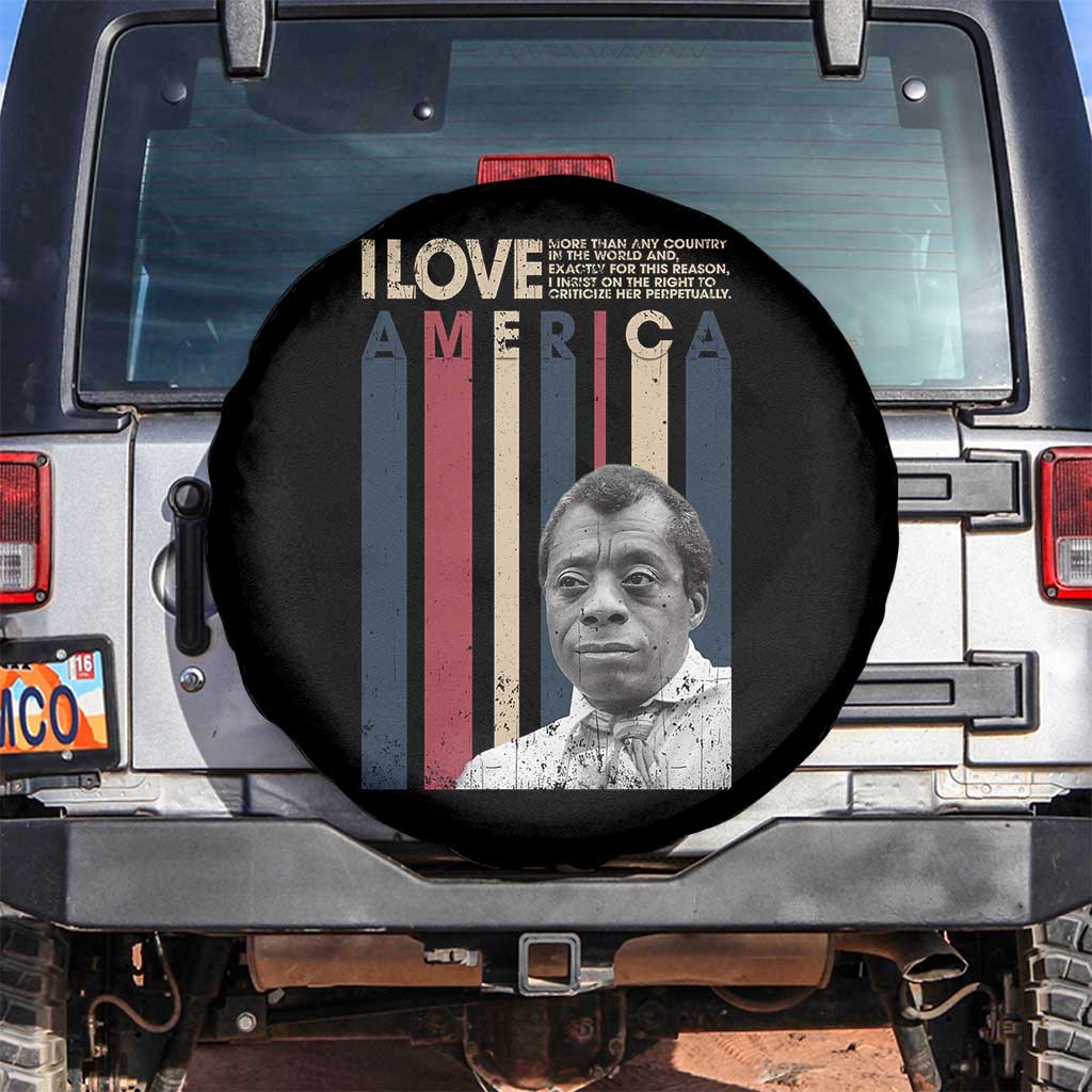 James Baldwin American Patriotic Spare Tire Cover I Love America More Than Any Country Retro - Wonder Print Shop
