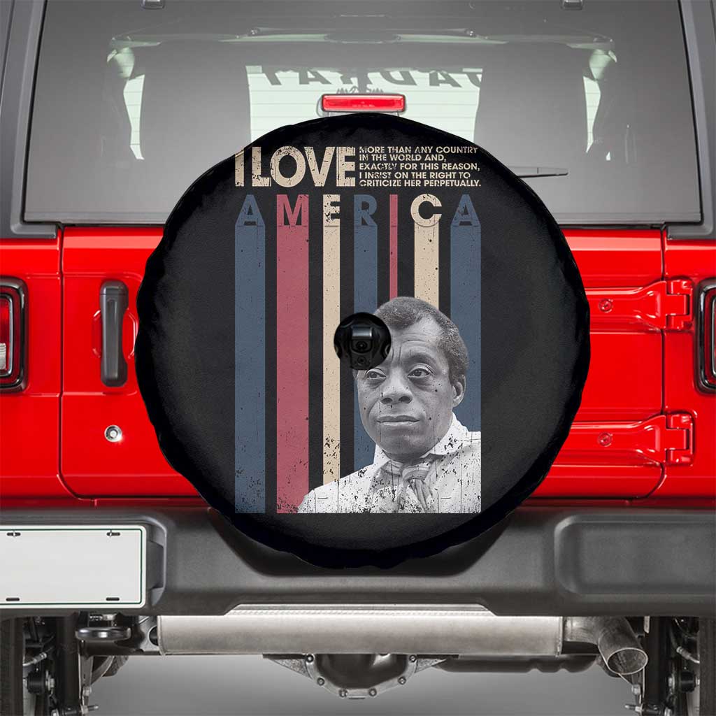James Baldwin American Patriotic Spare Tire Cover I Love America More Than Any Country Retro - Wonder Print Shop