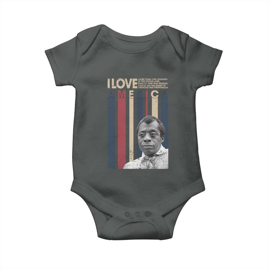 James Baldwin American Patriotic Baby Onesie I Love America More Than Any Country Retro - Wonder Print Shop