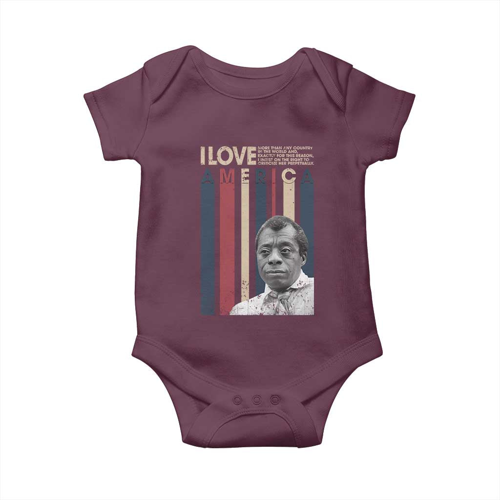 James Baldwin American Patriotic Baby Onesie I Love America More Than Any Country Retro - Wonder Print Shop