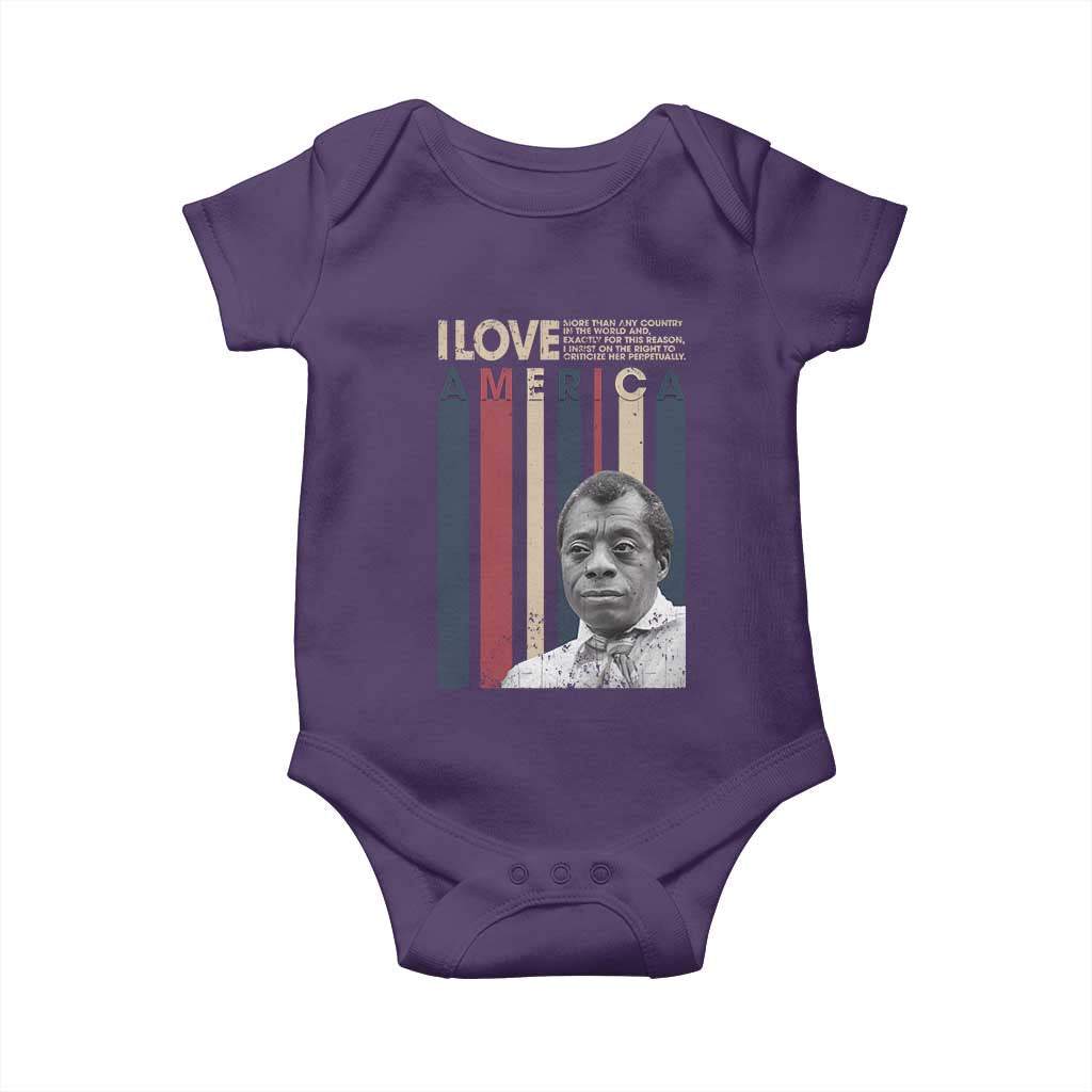 James Baldwin American Patriotic Baby Onesie I Love America More Than Any Country Retro - Wonder Print Shop