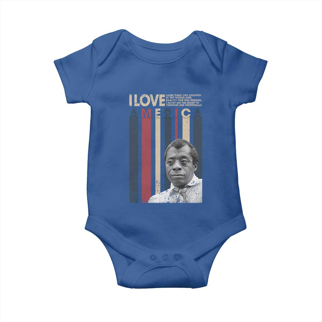 James Baldwin American Patriotic Baby Onesie I Love America More Than Any Country Retro - Wonder Print Shop