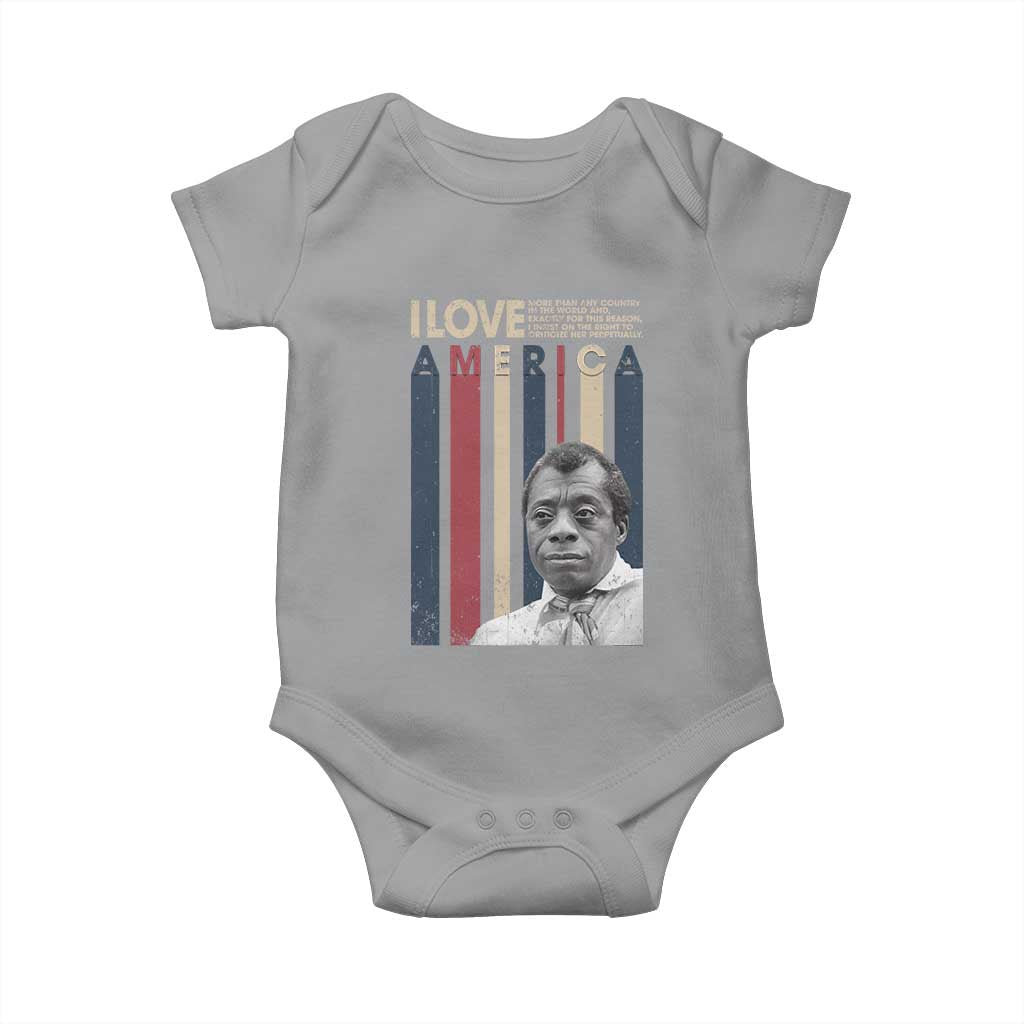 James Baldwin American Patriotic Baby Onesie I Love America More Than Any Country Retro - Wonder Print Shop