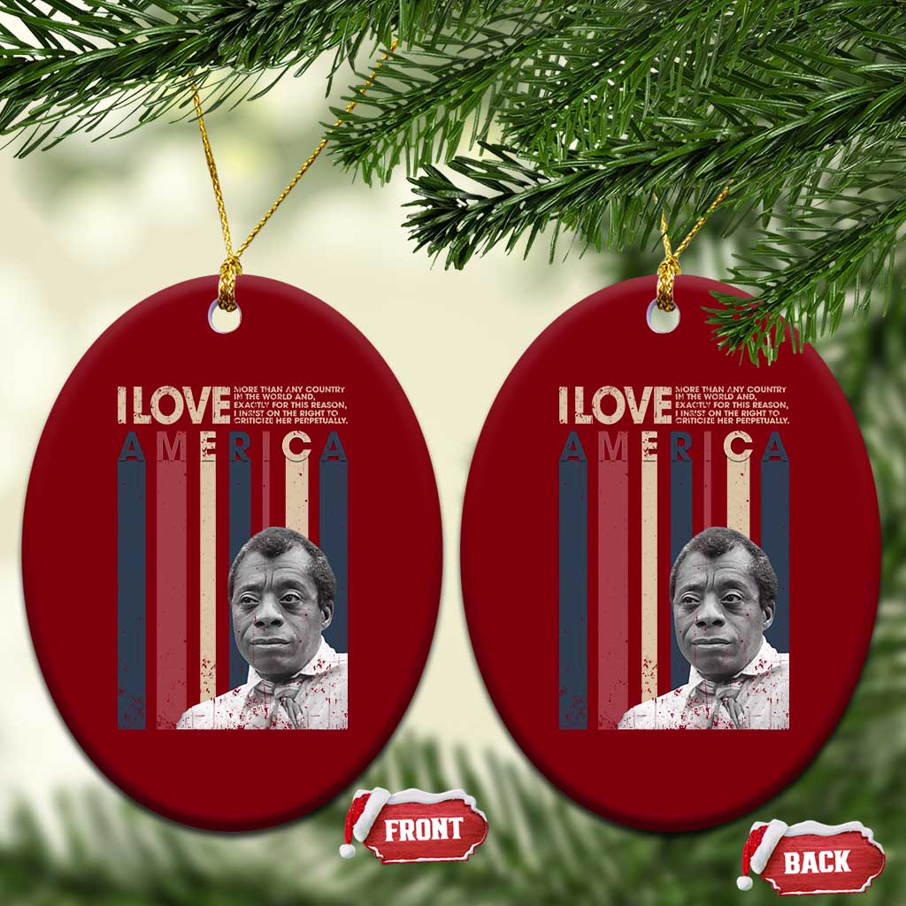 James Baldwin American Patriotic Ceramic Ornament I Love America More Than Any Country Retro - Wonder Print Shop