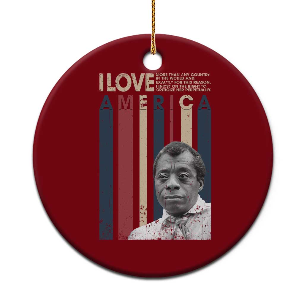 James Baldwin American Patriotic Ceramic Ornament I Love America More Than Any Country Retro - Wonder Print Shop