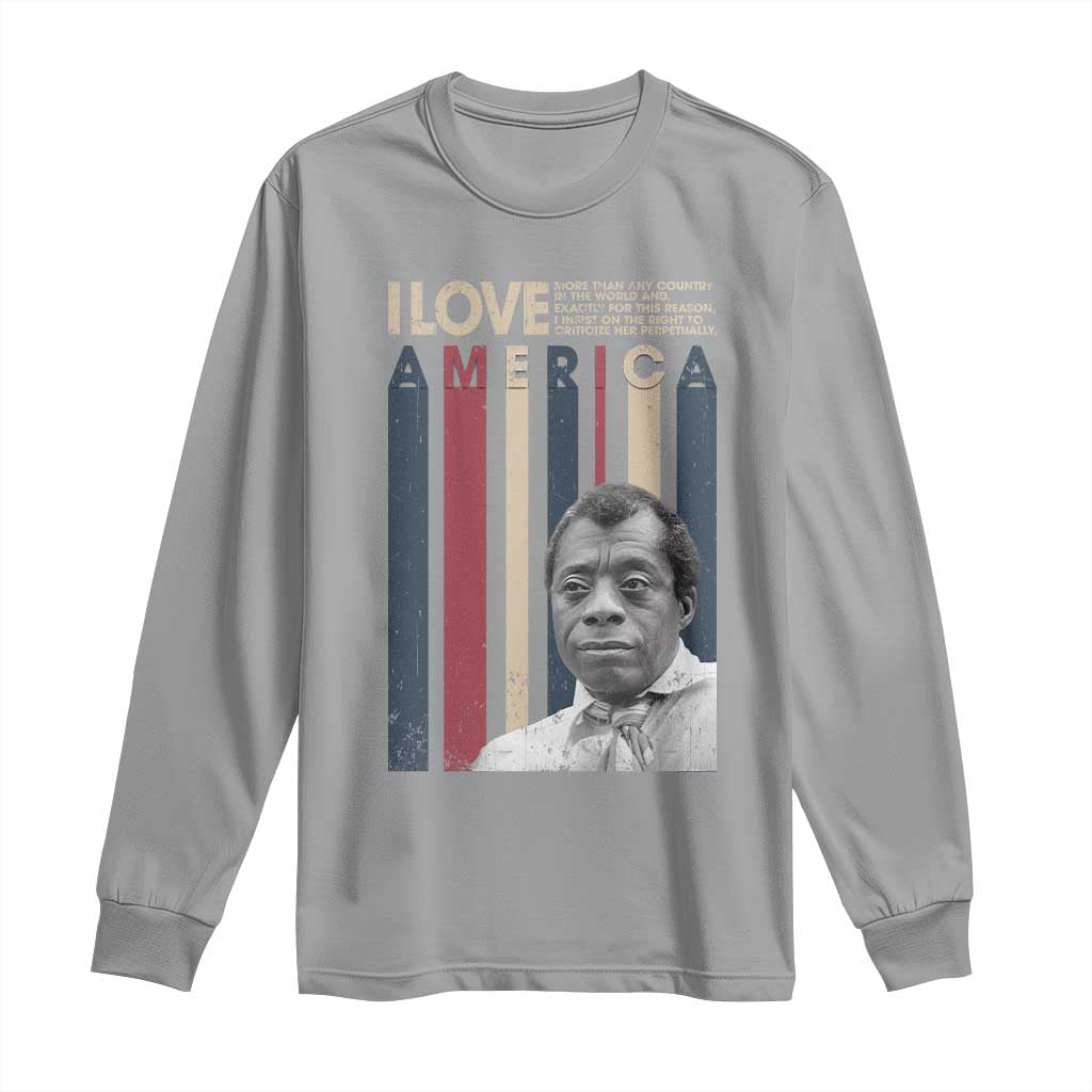 James Baldwin American Patriotic Long Sleeve Shirt I Love America More Than Any Country Retro - Wonder Print Shop