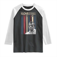 James Baldwin American Patriotic Raglan Shirt I Love America More Than Any Country Retro - Wonder Print Shop