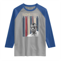 James Baldwin American Patriotic Raglan Shirt I Love America More Than Any Country Retro - Wonder Print Shop