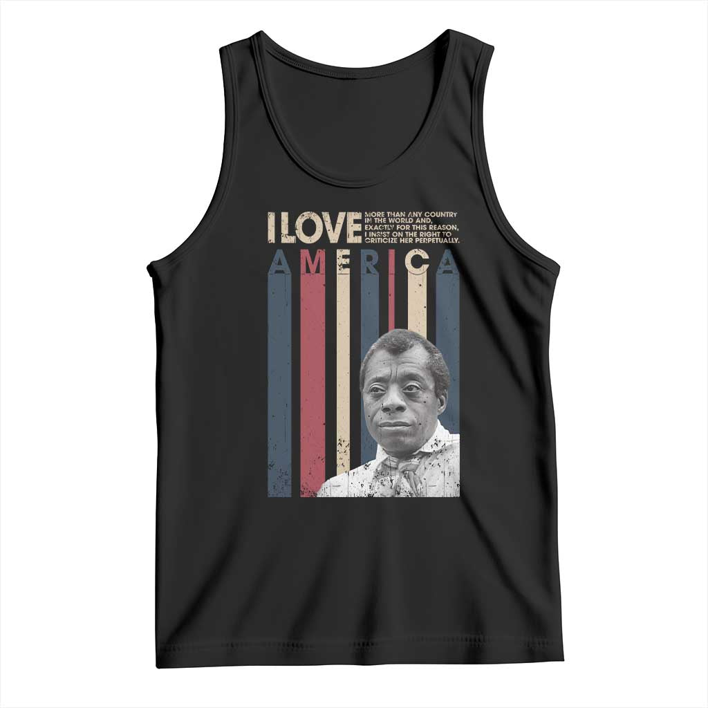 James Baldwin American Patriotic Tank Top I Love America More Than Any Country Retro - Wonder Print Shop