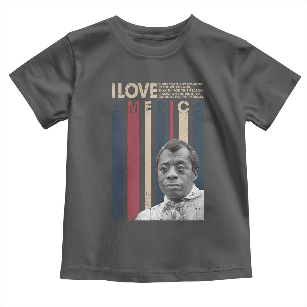 James Baldwin American Patriotic Toddler T Shirt I Love America More Than Any Country Retro - Wonder Print Shop