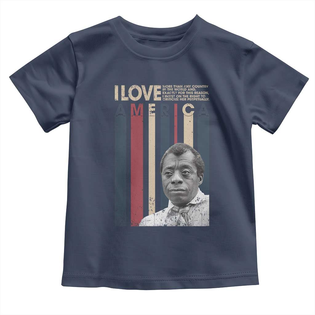 James Baldwin American Patriotic Toddler T Shirt I Love America More Than Any Country Retro - Wonder Print Shop