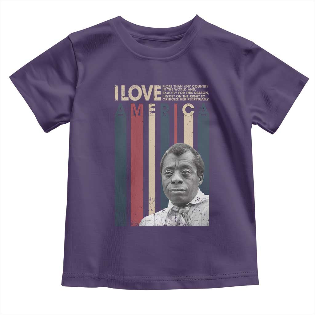 James Baldwin American Patriotic Toddler T Shirt I Love America More Than Any Country Retro - Wonder Print Shop