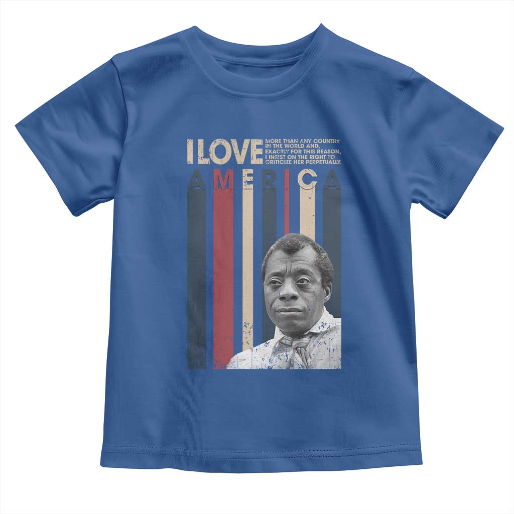 James Baldwin American Patriotic Toddler T Shirt I Love America More Than Any Country Retro - Wonder Print Shop