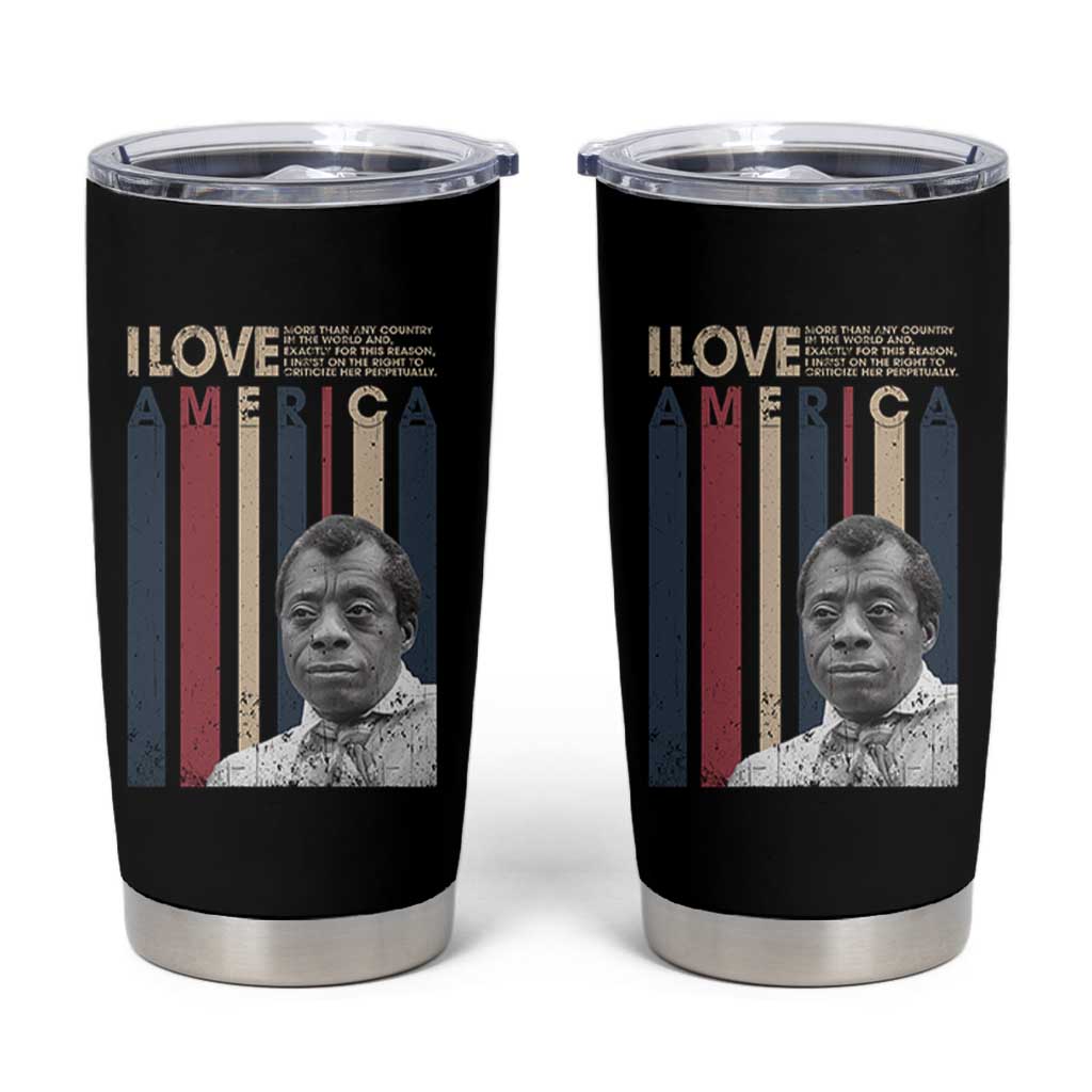 James Baldwin American Patriotic Tumbler Cup I Love America More Than Any Country Retro - Wonder Print Shop