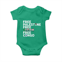 Free Palestine Sudan Congo Baby Onesie Human Rights Activist Justice and Solidarity - Wonder Print Shop