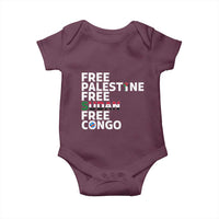 Free Palestine Sudan Congo Baby Onesie Human Rights Activist Justice and Solidarity - Wonder Print Shop