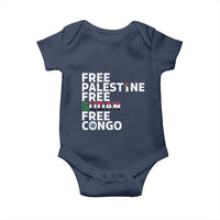 Free Palestine Sudan Congo Baby Onesie Human Rights Activist Justice and Solidarity - Wonder Print Shop