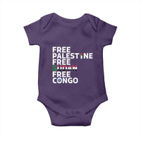 Free Palestine Sudan Congo Baby Onesie Human Rights Activist Justice and Solidarity - Wonder Print Shop