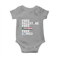 Free Palestine Sudan Congo Baby Onesie Human Rights Activist Justice and Solidarity - Wonder Print Shop