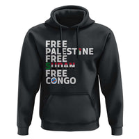 Free Palestine Sudan Congo Hoodie Human Rights Activist Justice and Solidarity - Wonder Print Shop