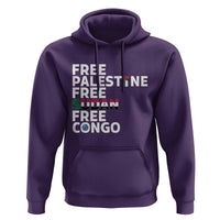 Free Palestine Sudan Congo Hoodie Human Rights Activist Justice and Solidarity - Wonder Print Shop