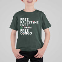 Free Palestine Sudan Congo T Shirt For Kid Human Rights Activist Justice and Solidarity - Wonder Print Shop
