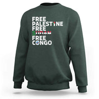 Free Palestine Sudan Congo Sweatshirt Human Rights Activist Justice and Solidarity - Wonder Print Shop