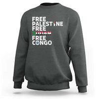 Free Palestine Sudan Congo Sweatshirt Human Rights Activist Justice and Solidarity - Wonder Print Shop