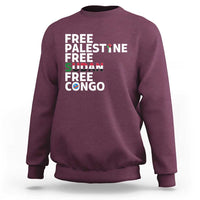Free Palestine Sudan Congo Sweatshirt Human Rights Activist Justice and Solidarity - Wonder Print Shop