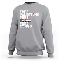 Free Palestine Sudan Congo Sweatshirt Human Rights Activist Justice and Solidarity - Wonder Print Shop