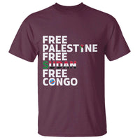 Free Palestine Sudan Congo T Shirt Human Rights Activist Justice and Solidarity - Wonder Print Shop