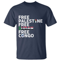 Free Palestine Sudan Congo T Shirt Human Rights Activist Justice and Solidarity - Wonder Print Shop