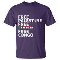Free Palestine Sudan Congo T Shirt Human Rights Activist Justice and Solidarity - Wonder Print Shop