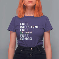 Free Palestine Sudan Congo T Shirt For Women Human Rights Activist Justice and Solidarity - Wonder Print Shop