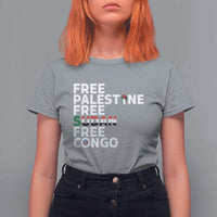 Free Palestine Sudan Congo T Shirt For Women Human Rights Activist Justice and Solidarity - Wonder Print Shop