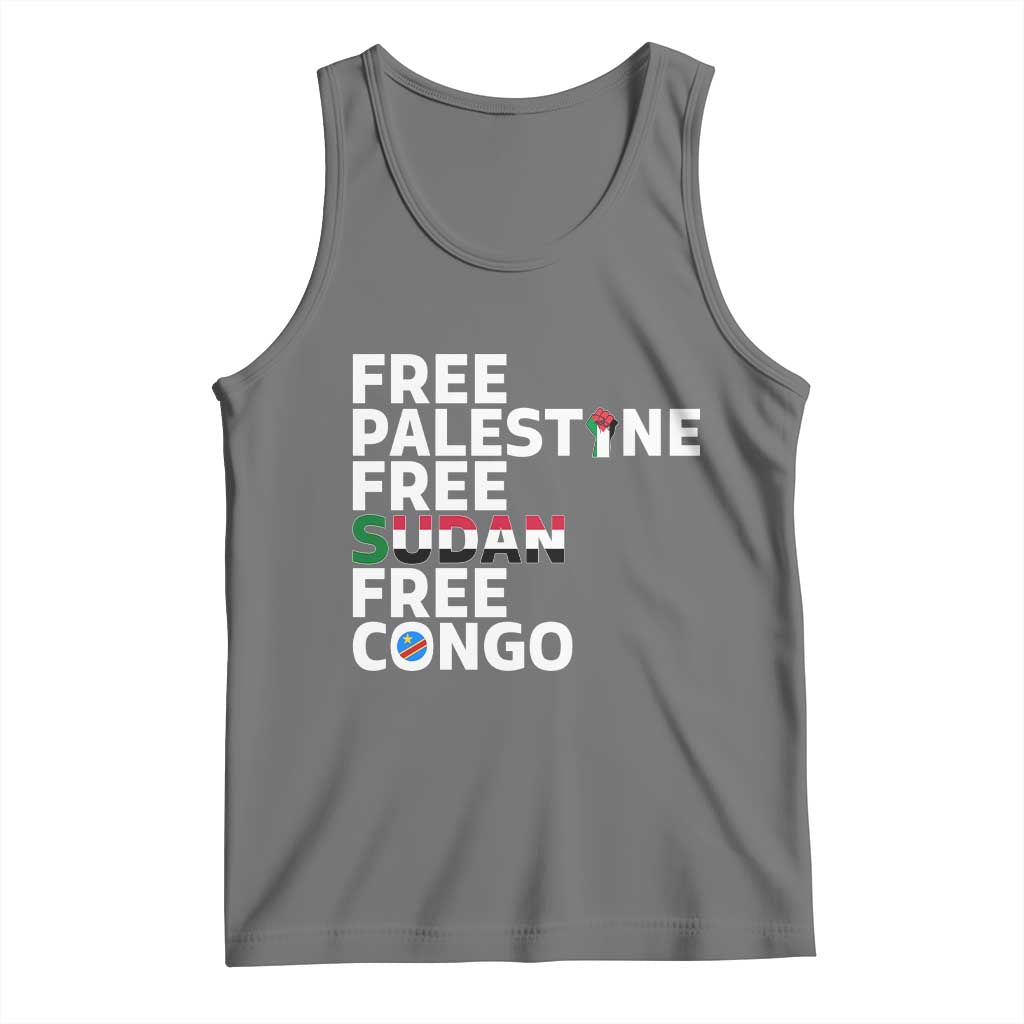 Free Palestine Sudan Congo Tank Top Human Rights Activist Justice and Solidarity - Wonder Print Shop