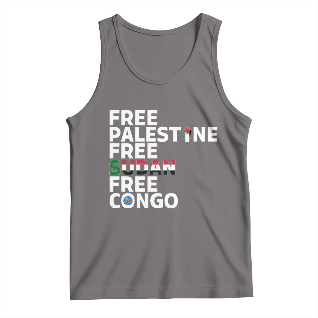 Free Palestine Sudan Congo Tank Top Human Rights Activist Justice and Solidarity - Wonder Print Shop