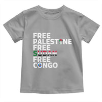 Free Palestine Sudan Congo Toddler T Shirt Human Rights Activist Justice and Solidarity - Wonder Print Shop