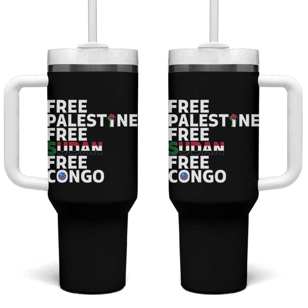 Free Palestine Sudan Congo Tumbler With Handle Human Rights Activist Justice and Solidarity - Wonder Print Shop