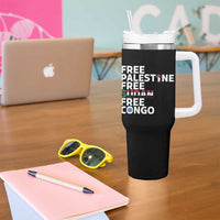 Free Palestine Sudan Congo Tumbler With Handle Human Rights Activist Justice and Solidarity - Wonder Print Shop