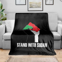 Stand With Sudan Power Fist Throw Blanket Sudan Flag Activist Peace and Protest - Wonder Print Shop