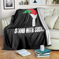Stand With Sudan Power Fist Throw Blanket Sudan Flag Activist Peace and Protest - Wonder Print Shop