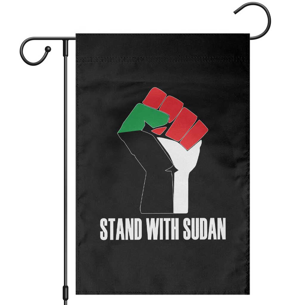 Stand With Sudan Power Fist Garden Flag Sudan Flag Activist Peace and Protest - Wonder Print Shop